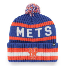 Adult Men's New York Mets '47 Bering Cuffed Knit Hat with Pom - Royal