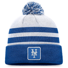 Adult Men's New York Mets Fanatics Branded Cuffed Knit Hat with Pom - Gray