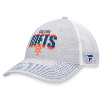 Adult Men's New York Mets Fanatics Branded Logo Trucker Adjustable Hat - Heather Gray/White