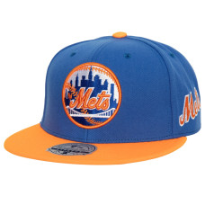 Adult Men's New York Mets Mitchell & Ness Bases Loaded Fitted Hat - Royal/Orange