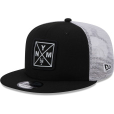 Adult Men's New York Mets New Era Vert Squared Trucker 9FIFTY Snapback Hat - Black
