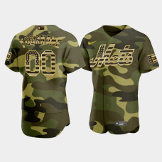 New York Mets #00 Custom Men's 2022 Armed Forces Day Jersey - Camo