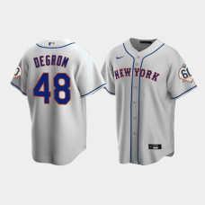 Men's New York Mets Jacob deGrom 60th Anniversary Replica Gray Jersey