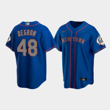 Men's New York Mets Jacob deGrom 60th Anniversary Replica Royal Jersey