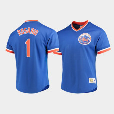 Men's New York Mets #1 Amed Rosario Royal Cooperstown Collection Mesh V-Neck Jersey