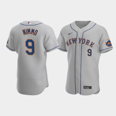 Men's New York Mets #9 Brandon Nimmo Gray Authentic 2020 Road Jersey