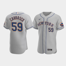 Men's New York Mets #59 Carlos Carrasco Gray Authentic Road Jersey
