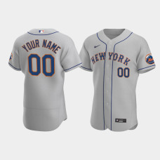Men's New York Mets #00 Custom Gray Authentic 2020 Road Jersey