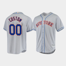 Men's New York Mets Custom Gray Cool Base Official Player Road Jersey