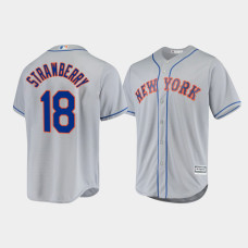 Men's New York Mets Darryl Strawberry Gray Cool Base Official Player Road Jersey