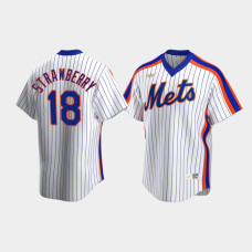 Men's New York Mets #18 Darryl Strawberry Cooperstown Collection Home Nike White Jersey