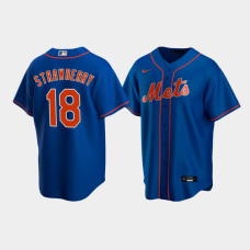 Men's New York Mets #18 Darryl Strawberry Royal Replica Nike Alternate Jersey