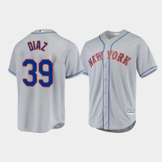 Men's New York Mets Edwin Diaz Gray Cool Base Official Player Road Jersey