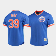Men's New York Mets #39 Edwin Diaz Royal Cooperstown Collection Mesh V-Neck Jersey