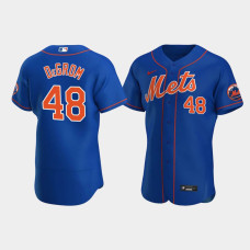 Men's New York Mets #48 Jacob deGrom Royal Authentic Team Logo 2020 Alternate Jersey