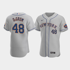 Men's New York Mets #48 Jacob deGrom Gray Authentic 2020 Road Jersey