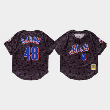 Men's New York Mets Jacob deGrom #48 Charcoal BAPE x Mitchell & Ness Jersey