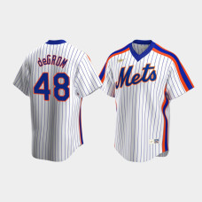 Men's New York Mets #48 Jacob deGrom Cooperstown Collection Home Nike White Jersey