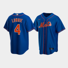 Men's New York Mets #4 Jed Lowrie Royal Replica Nike Alternate Jersey
