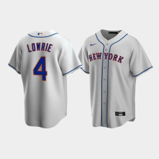 Men's New York Mets #4 Jed Lowrie Gray Replica Nike Road Jersey