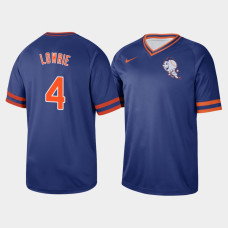 Men's New York Mets Jed Lowrie #4 Royal Cooperstown Collection V-Neck Legend Jersey