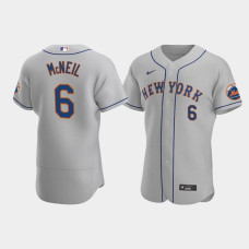 Men's New York Mets #6 Jeff McNeil Gray Authentic 2020 Road Jersey