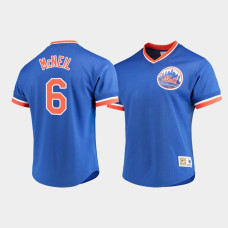 Men's New York Mets #6 Jeff McNeil Royal Cooperstown Collection Mesh V-Neck Jersey