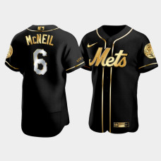 Men's New York Mets Jeff McNeil #6 Black Golden Edition Authentic Jersey