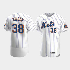 Men's New York Mets #38 Justin Wilson White Authentic 2020 Home Jersey