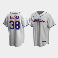 Men's New York Mets #38 Justin Wilson Gray Replica Nike Road Jersey