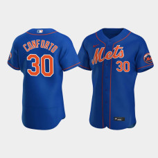 Men's New York Mets #30 Michael Conforto Royal Authentic Team Logo 2020 Alternate Jersey