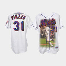 Mike Piazza New York Mets White Graphic Jersey
