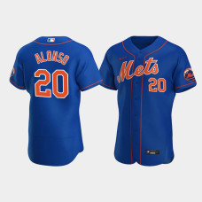 Men's New York Mets #20 Pete Alonso Royal Authentic Team Logo 2020 Alternate Jersey