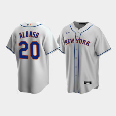 Men's New York Mets #20 Pete Alonso Gray Replica Nike Road Jersey