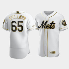 Men's New York Mets Robert Gsellman #65 White Golden Edition Authentic Jersey