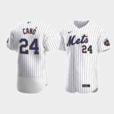 Men's New York Mets #24 Robinson Cano White Authentic 2020 Home Jersey
