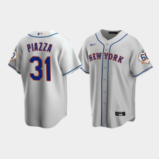 Men's New York Mets Mike Piazza 60th Anniversary Replica Gray Jersey