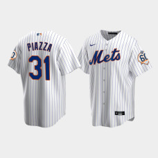 Men's New York Mets Mike Piazza 60th Anniversary Replica White Jersey