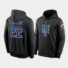 New York Mets 22 Al Leiter Performance Black Pullover Hoodie