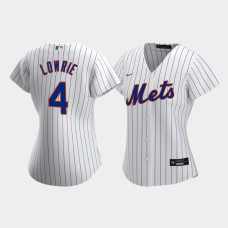 Women's New York Mets Jed Lowrie #4 White Replica Nike 2020 Home Jersey